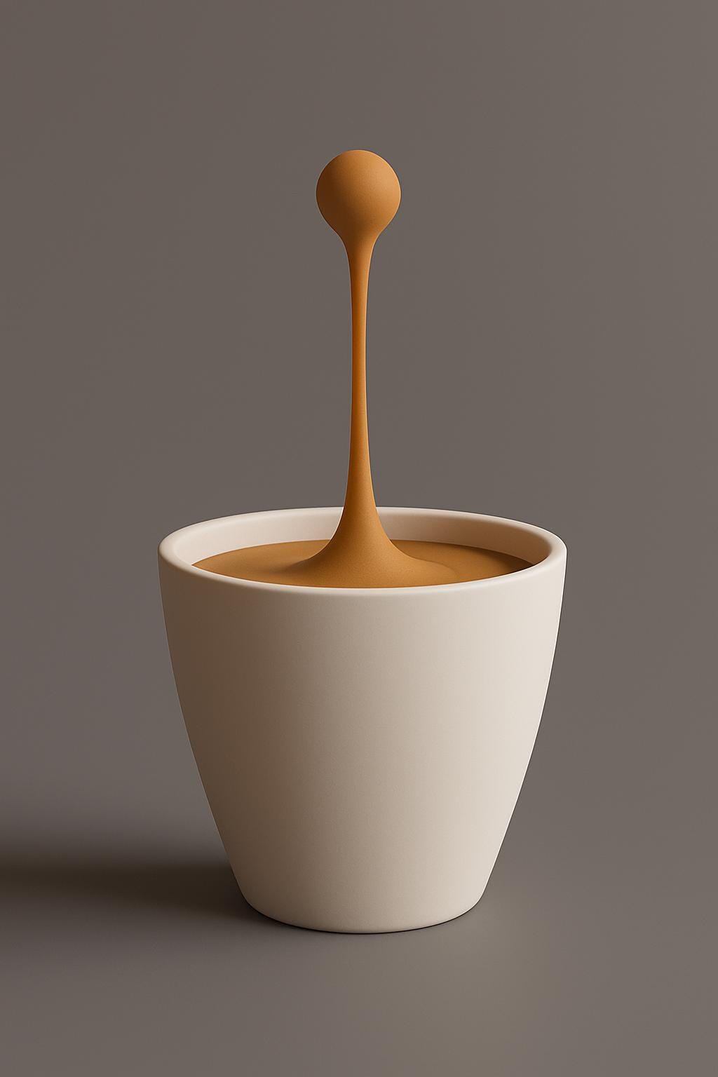 Floating Espresso Macchiato Drop Sculpture | 3D Printed Coffe Cups Art | Unique Coffee Lover Gift | Barista Desk Decor | Modern Cafe Decor