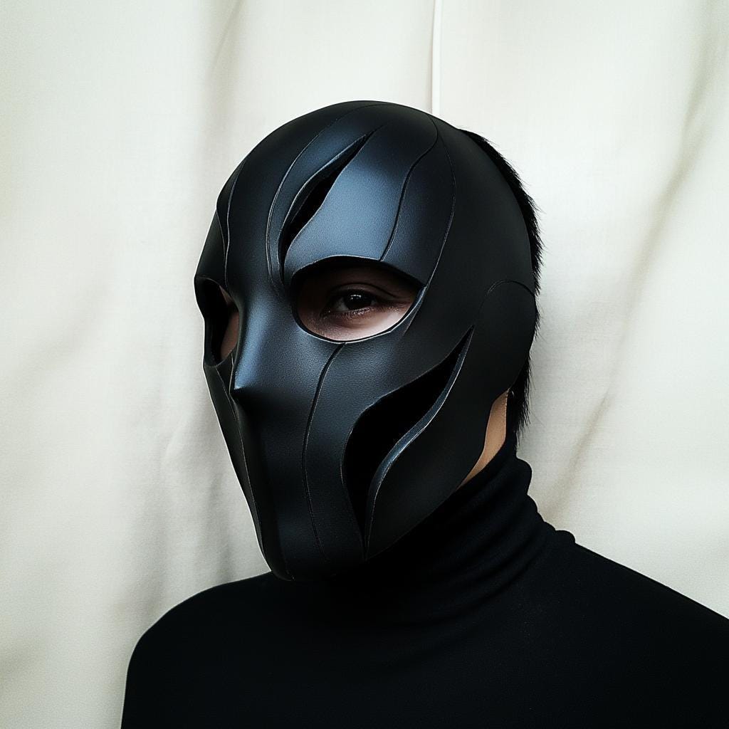 Black Tactical Face Mask | 3D Printed Full Face Mask for Men | Cyberpunk Costume Prop