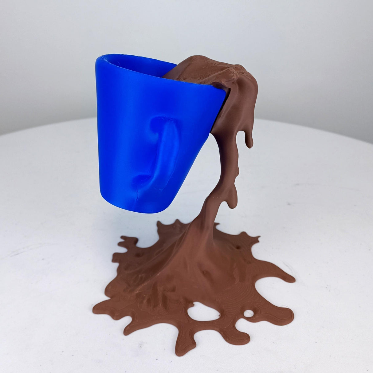 Floating Spilling Coffee Cup | 3D Printed Coffee Illusion Sculpture Kitchen Decor | Coffee Bar Display Optical Illusion Unique Lover Gift