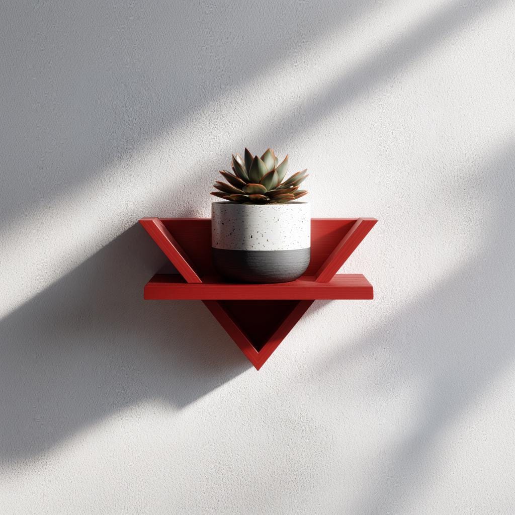 3D Printed Wall Triangle Shelf | Small Plant Display Shelf | Altar Shelf