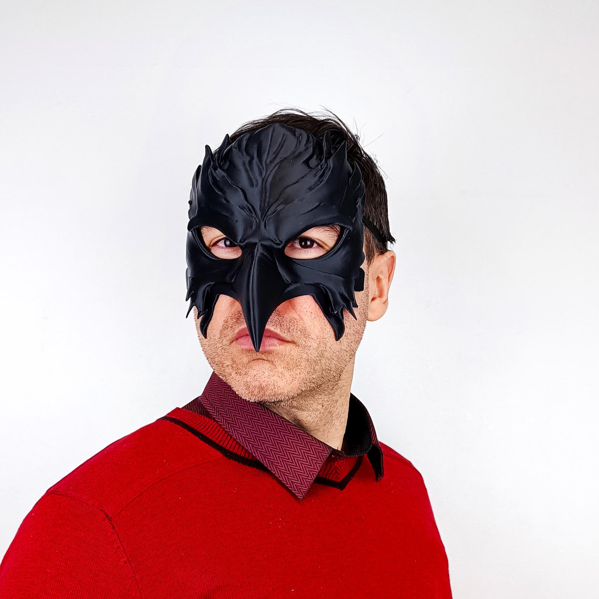 3D Printed Raven Mask | Gothic Bird Warrior Mask | Plague Doctor Cosplay Fantasy Beak Mask