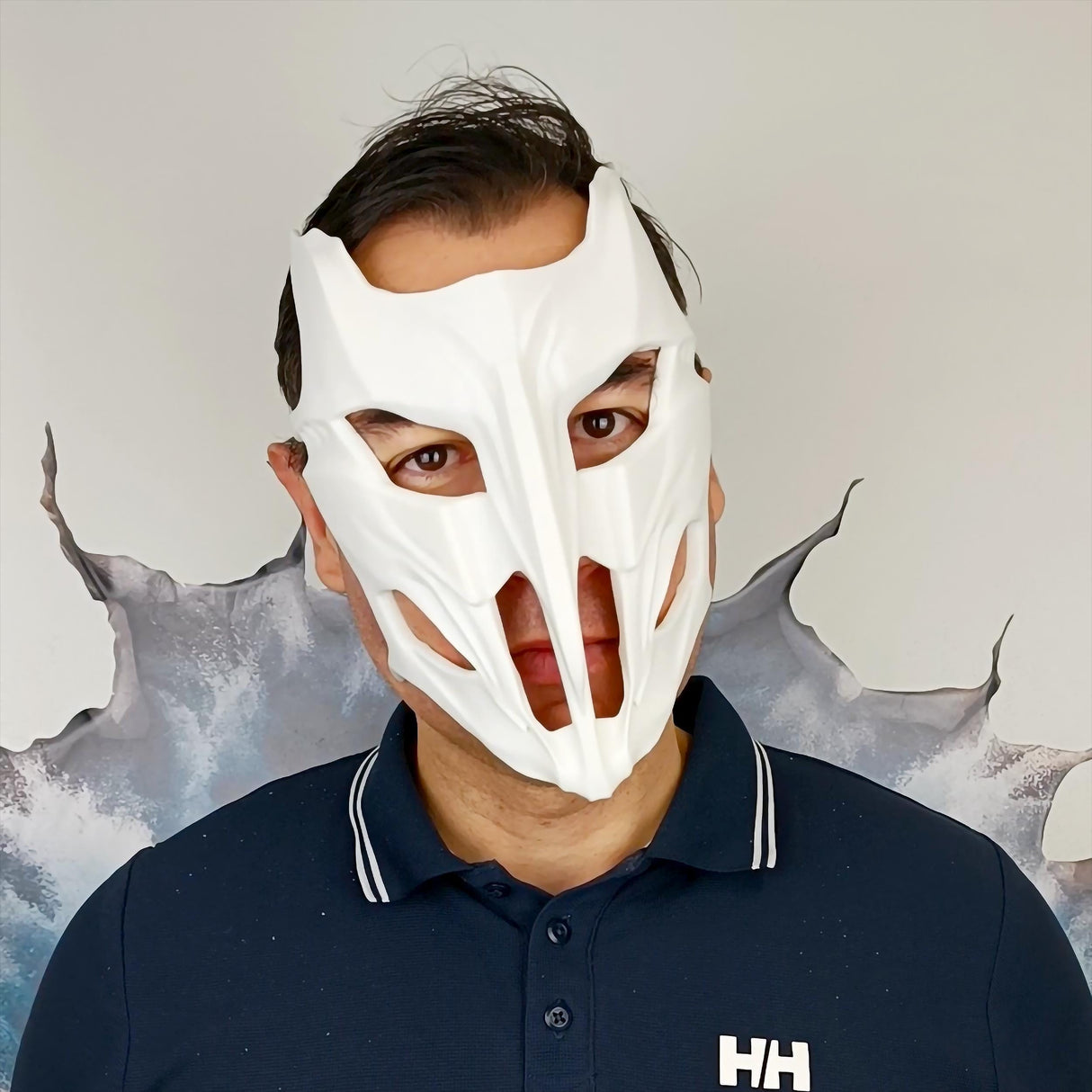 Biomorphic Cyberpunk Warrior Mask | 3D Printed Futuristic Skeleton Mask | Sci-Fi Cosplay Mask