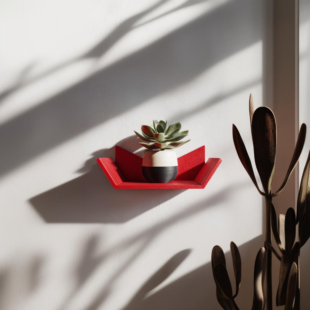 3D Printed Wall Shelf | Modern Geometric Mini Shelf | Small Plant Display Shelf | Meditation Altar Shelf | Boho Aesthetic Room Wall Decor
