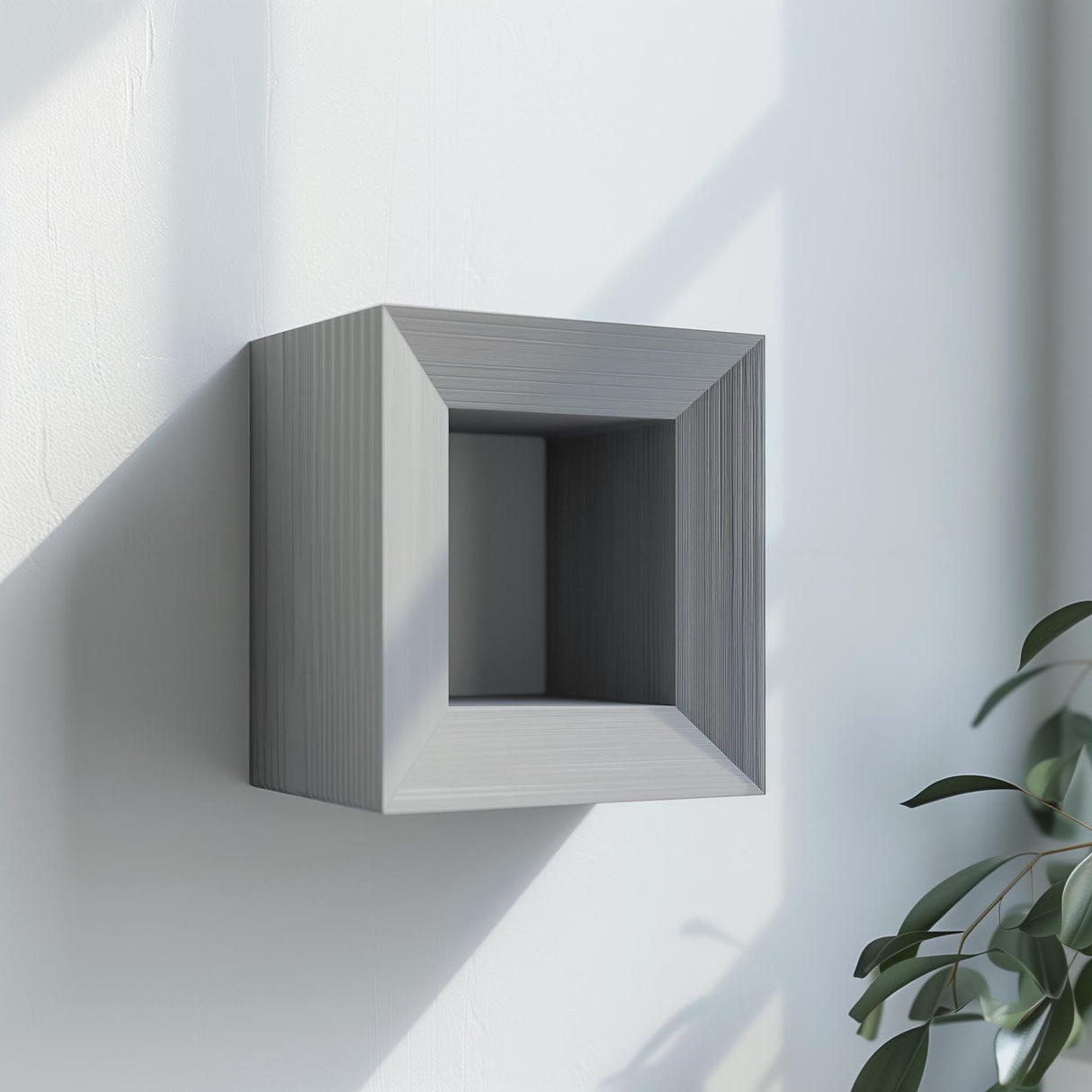 3D Printed Geometric Wall Shelf | Modern Minimalist Floating Shelf Design | Unique Square Shape Decor
