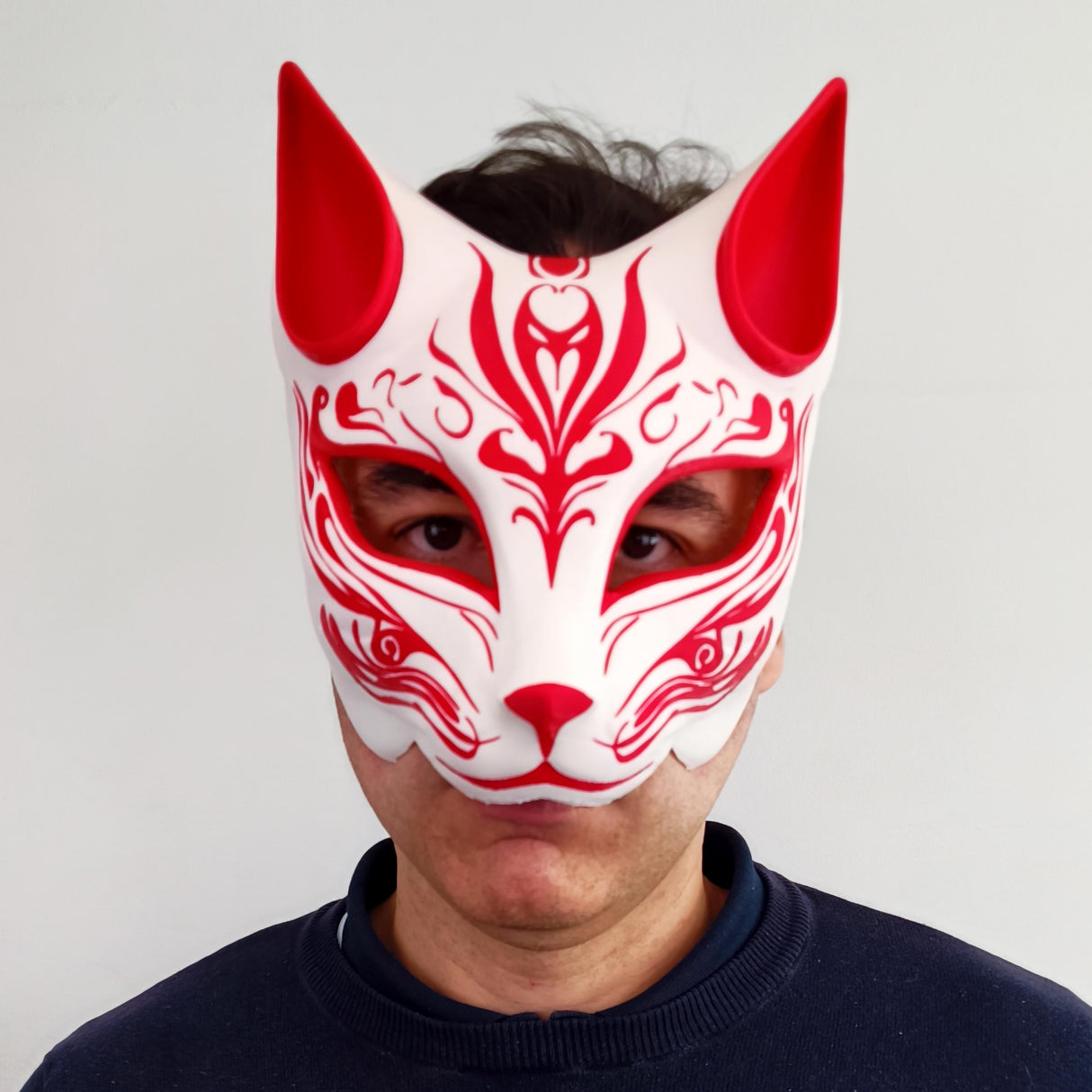 Red Fox Mask | 3D Printed Japanese Mask | Anime Cosplay Mask