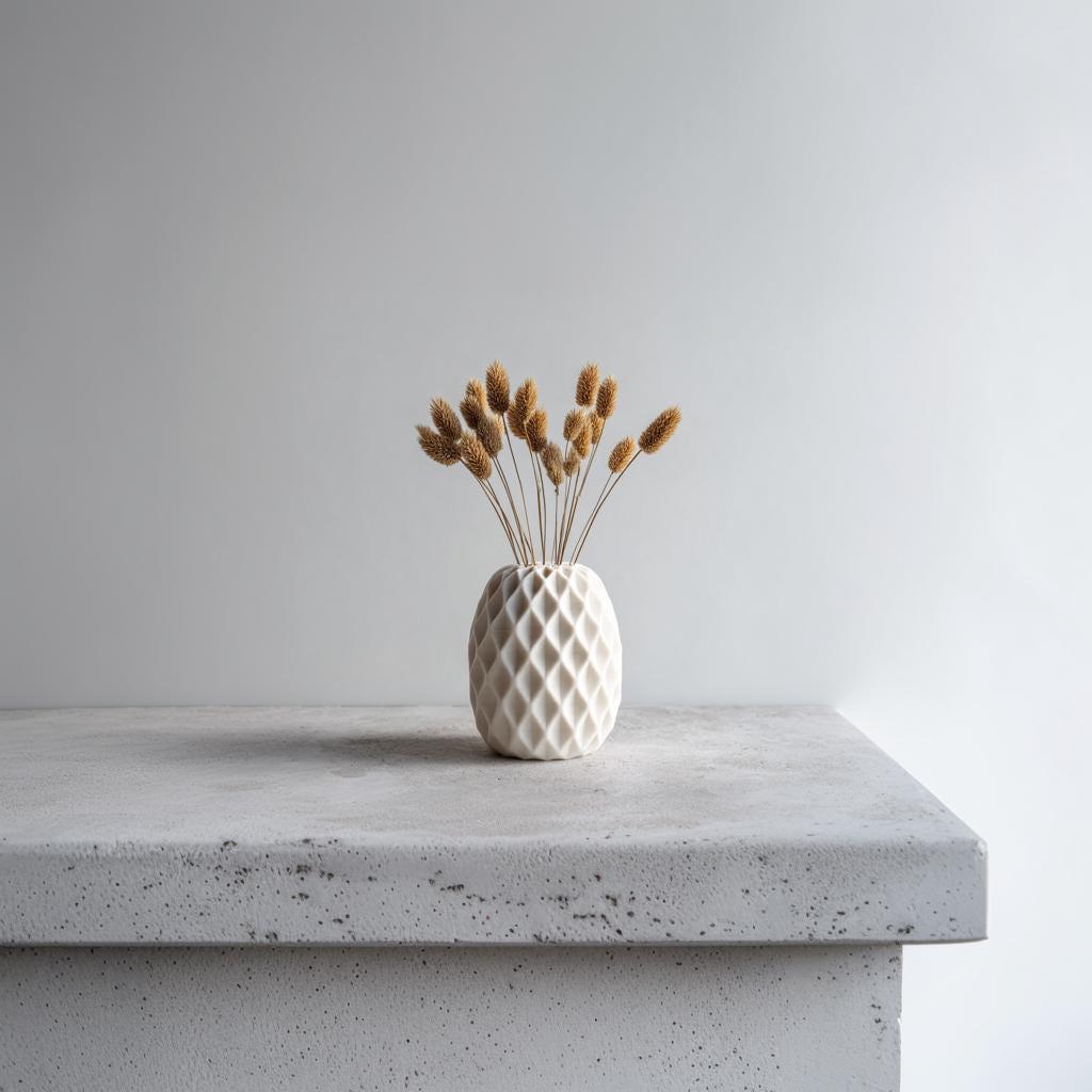 Geometric Vase | Minimalist 3D Printed Home Decor | Modern Flower Vase | Original Gift for Her | Unique Desk or Shelf Accent