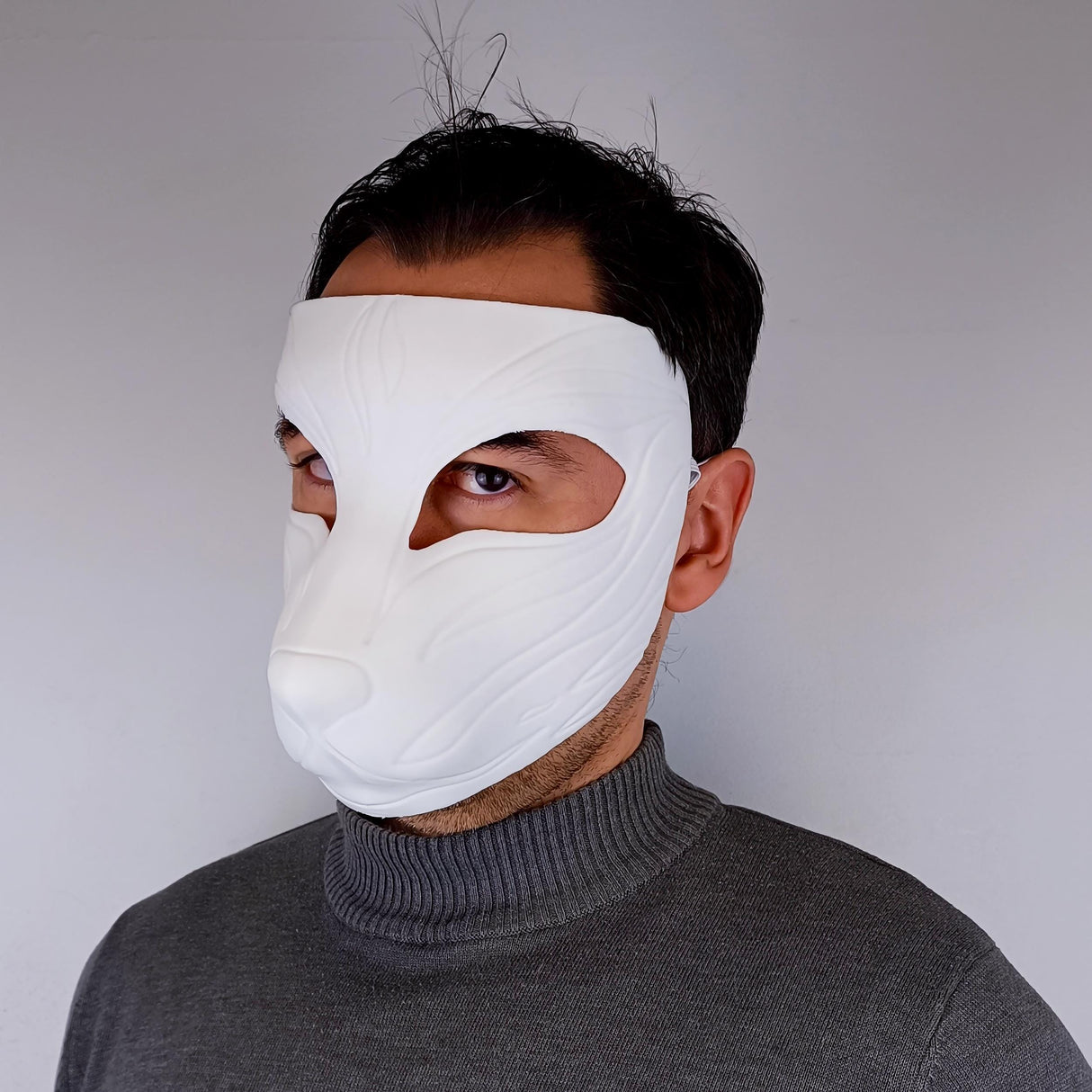 3D Printed Kitsune Mask | Japanese Fox Spirit Mask | Yokai Cosplay Mask