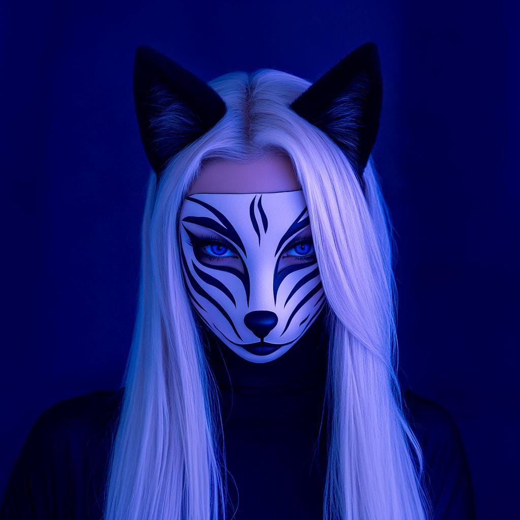 3D Printed Kitsune Mask | Japanese Fox Spirit Mask | Yokai Cosplay Mask