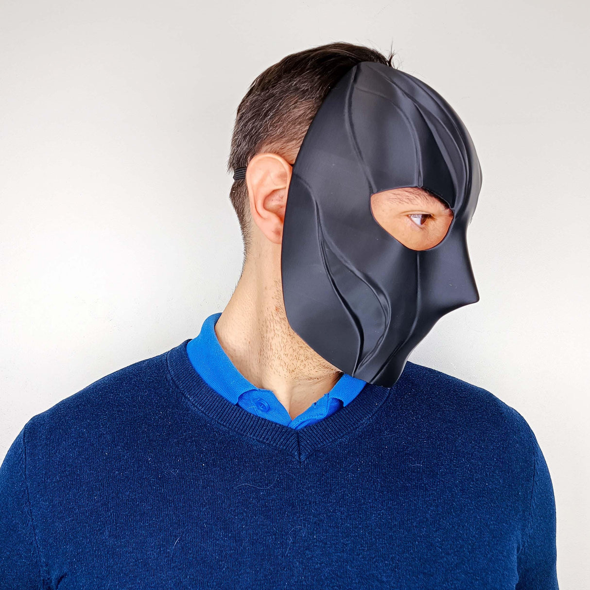 Black Tactical Face Mask | 3D Printed Full Face Mask for Men | Cyberpunk Costume Prop