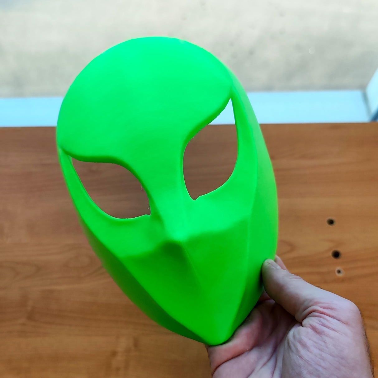 3D Printed Alien Mask | Futuristic Phantom Minimalist Sci-Fi Mask | Cyberpunk Cosplay Extraterrestrial Costume Mask