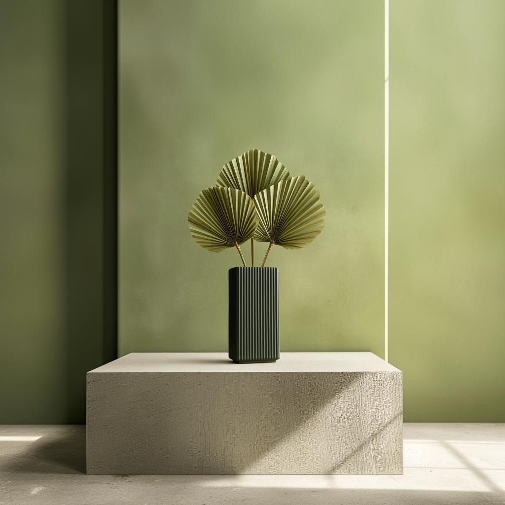 3D Printed Rectangular Vase | Modern Ribbed Tall Vase | Minimalist PLA Plastic Vase