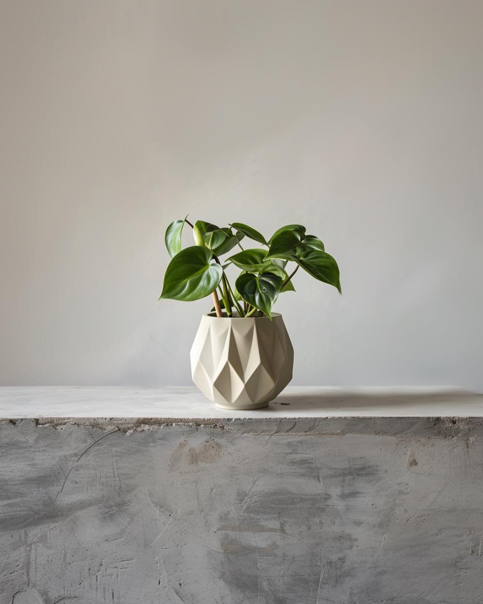 3D Printed Geometric Planter | Modern Faceted Plant Pot | Minimalist Indoor Planter