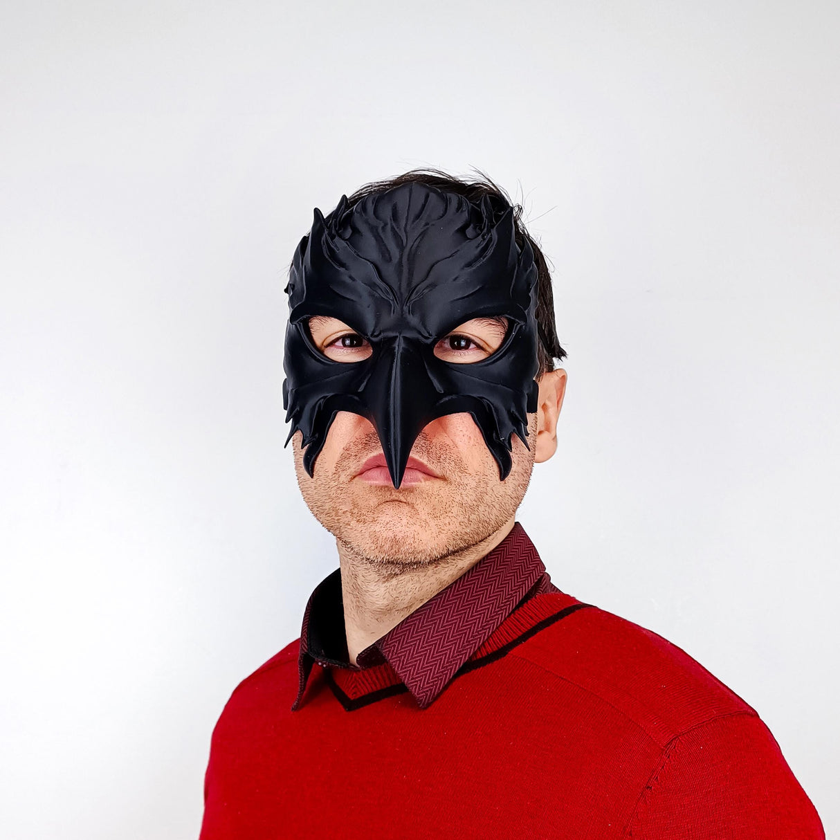 3D Printed Raven Mask | Gothic Bird Warrior Mask | Plague Doctor Cosplay Fantasy Beak Mask