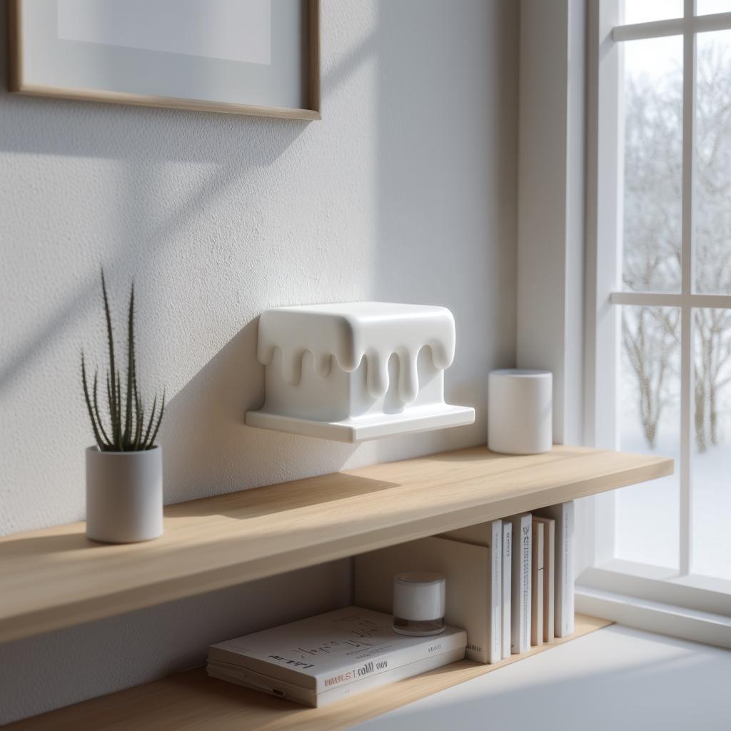 3D Printed Melting Wall Shelf Decor | Dripping Floating Display Ledge for Bedroom | Entryway