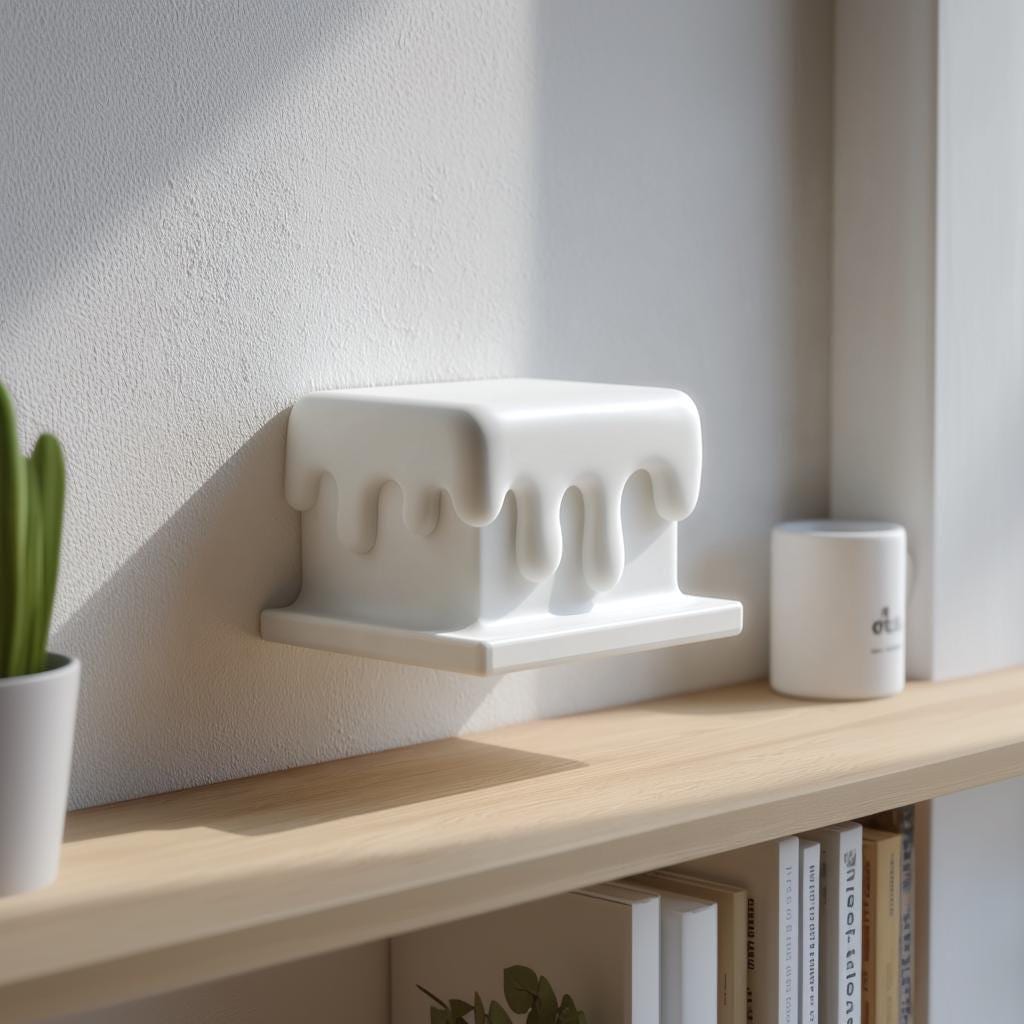 3D Printed Melting Wall Shelf Decor | Dripping Floating Display Ledge for Bedroom | Entryway