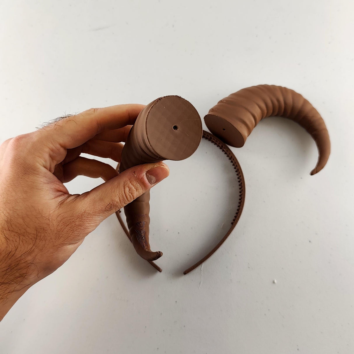 Curved Ram Horns | 3D Printed Demon Horns | Fantasy Cosplay Headpiece