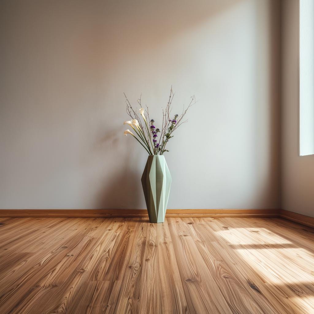 3D Printed Vase | Modern Geometric Faceted Planter | Minimalist Decorative Vase for Dried Flowers
