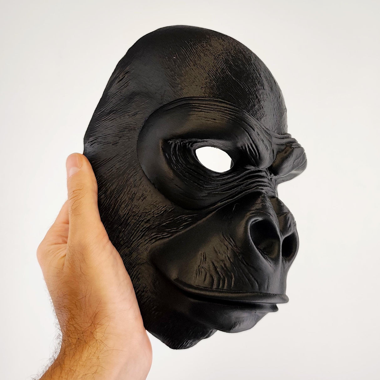 Realistic Gorilla Face Mask | 3D Printed Animal Mask | Black Costume Mask