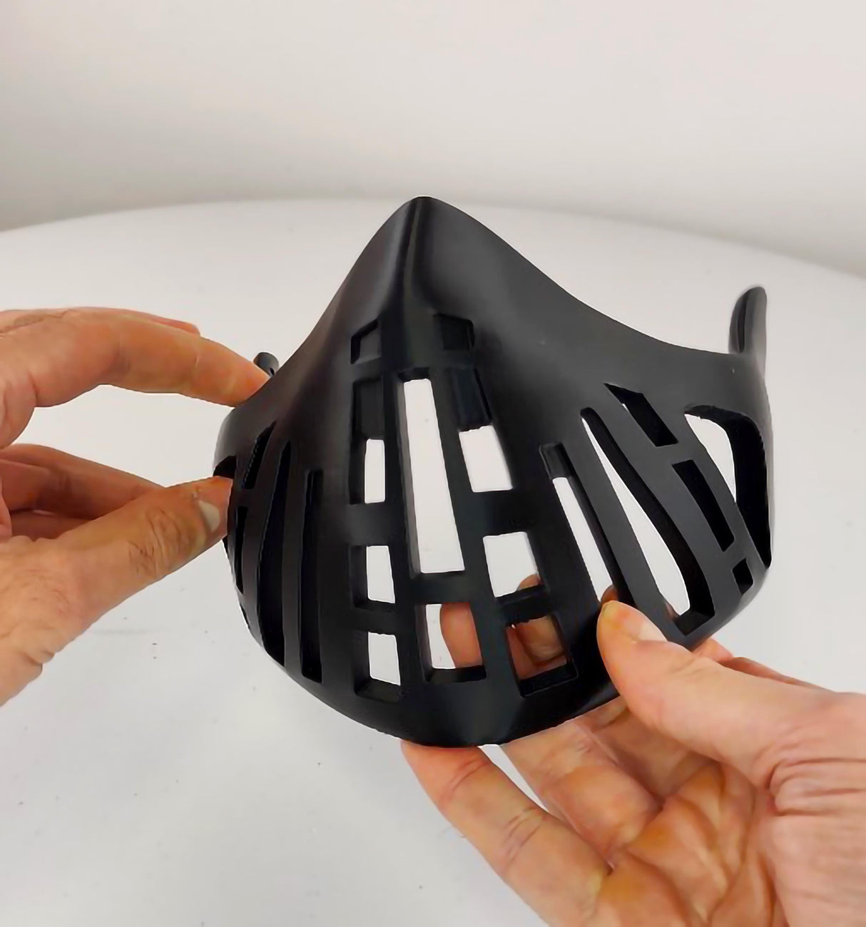 Futuristic Warrior Face Mask | Black 3D Printed Helmet | Cosplay Mask for Men