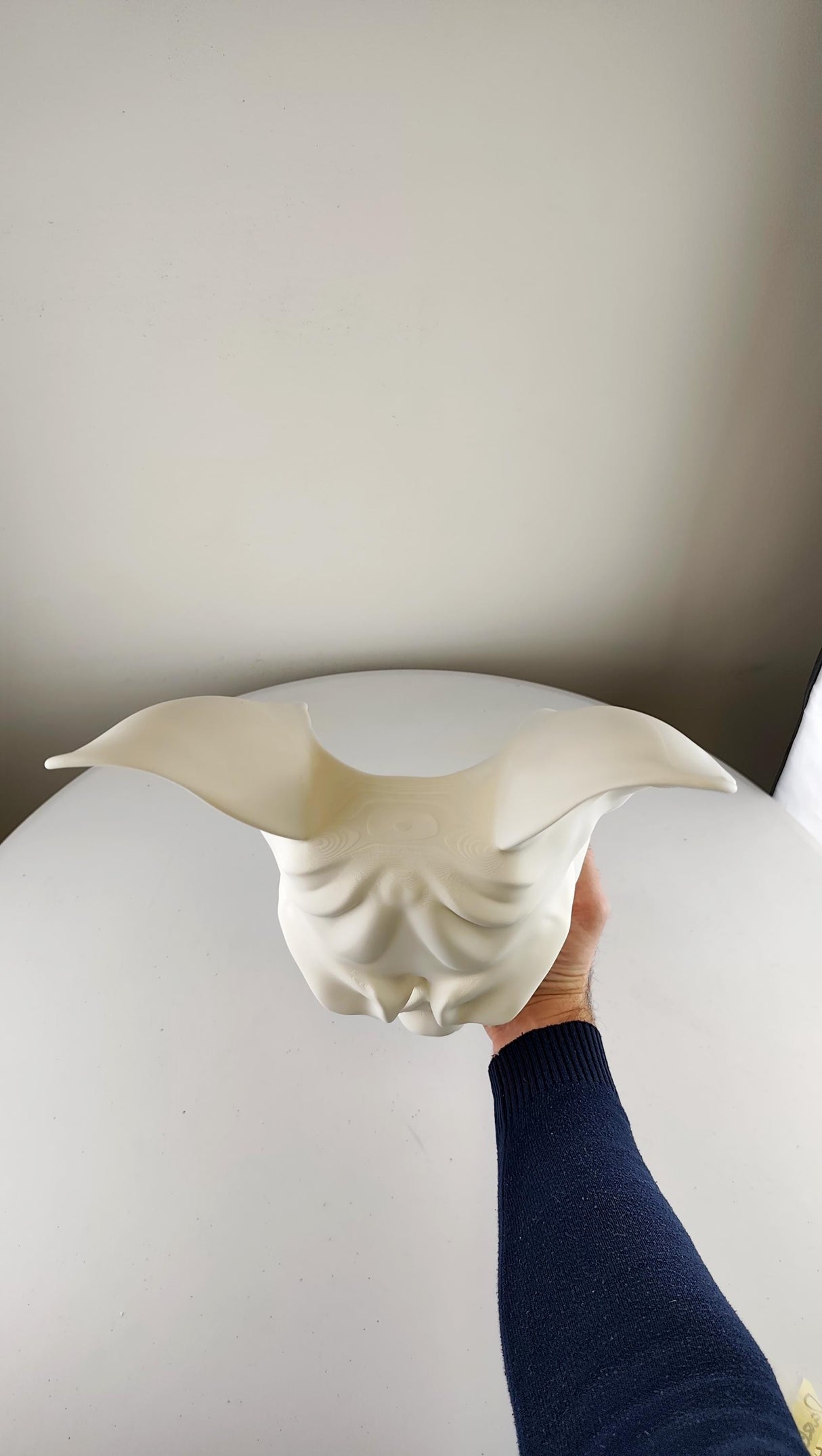 3D Printed Bulldog Mask | Modern Dog Face Sculpture | French Bulldog Cosplay Prop