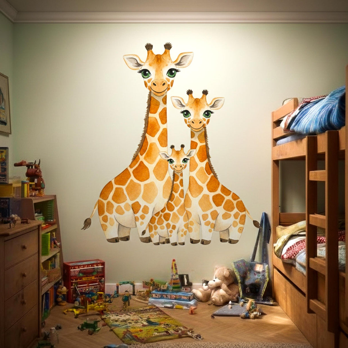 Giraffe Family Wall Decal | Safari Nursery Decor
