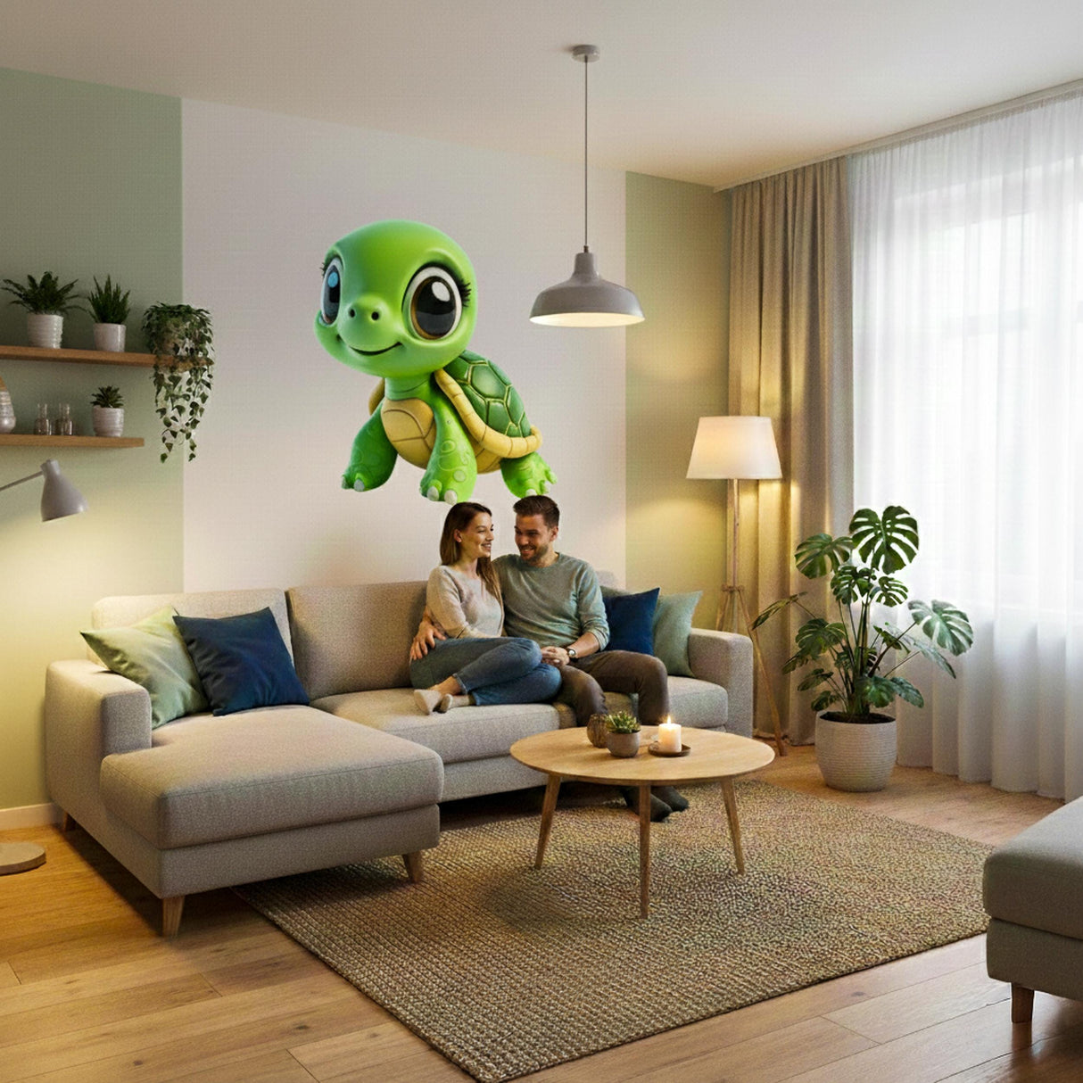 Cute 3D Sea Turtle Wall Decal | Nursery Ocean Decor