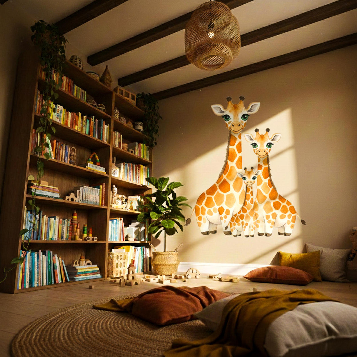 Giraffe Family Wall Decal | Safari Nursery Decor