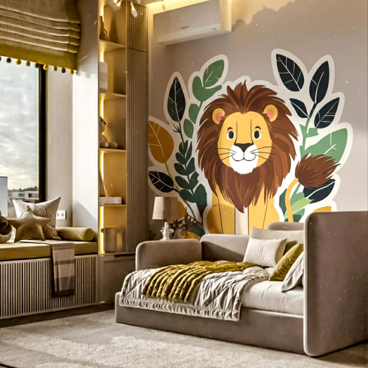 Friendly Lion Wall Decal | Safari Nursery Decor