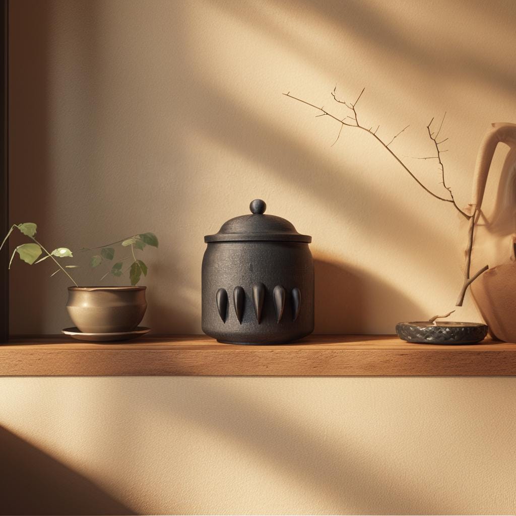 3D Printed Dark Fantasy Pet Urn | Gothic Cremation Urn with Fang Motifs | Horror Memorial Decor for Pet Remembrance Shelf