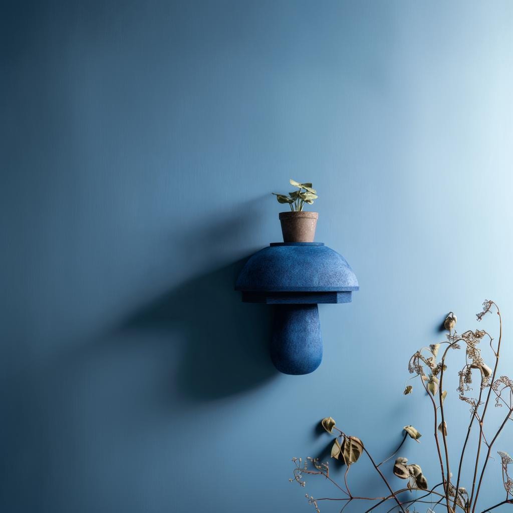 Modern Mushroom Wall Shelf Decor | 3D Printed Sculptural Fungi Shelf | Minimal Nature Inspired Accent for Contemporary Interiors