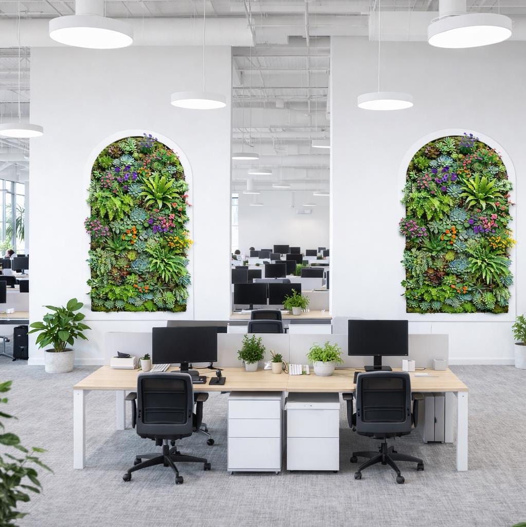 Succulent Wall Decal | Arched Vertical Garden Mural | Realistic Faux Plant Sticker | 3D Greenery Wall Art | Botanical Greenery Wall Art