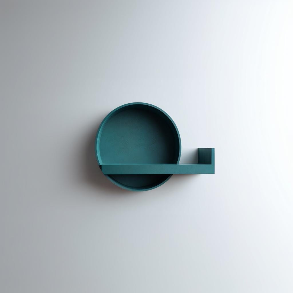 Round Wall Shelf with Stopper | 3D Printed Minimal Floating Display Ledge with Circular Backplate | Modern Geometric Entryway Wall Decor