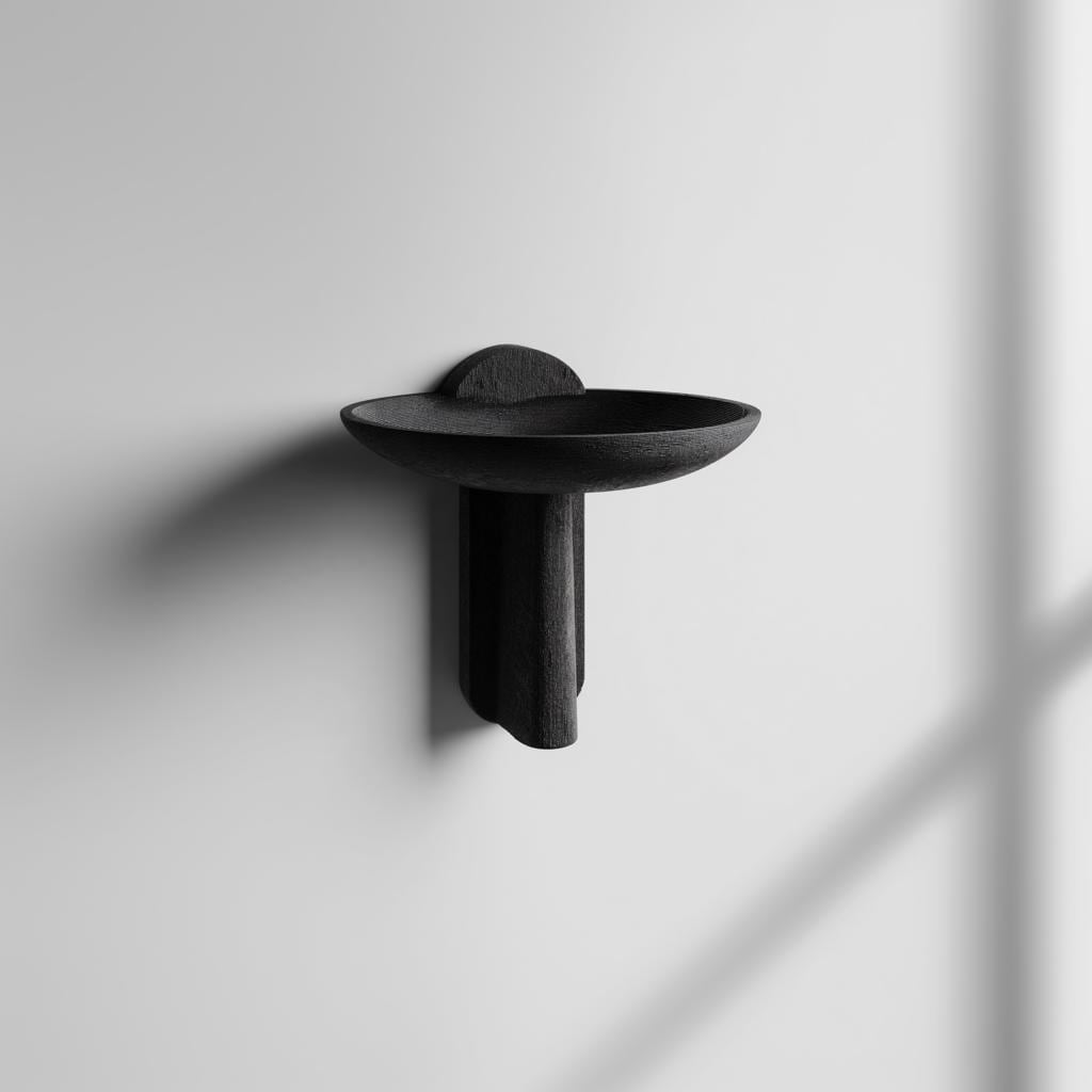 Modern Bowl Wall Shelf | 3D Printed Minimal Floating Catchall Tray | Sculptural Wall Decor for Entryway Keys, Jewelry, Crystals, Plants, Art