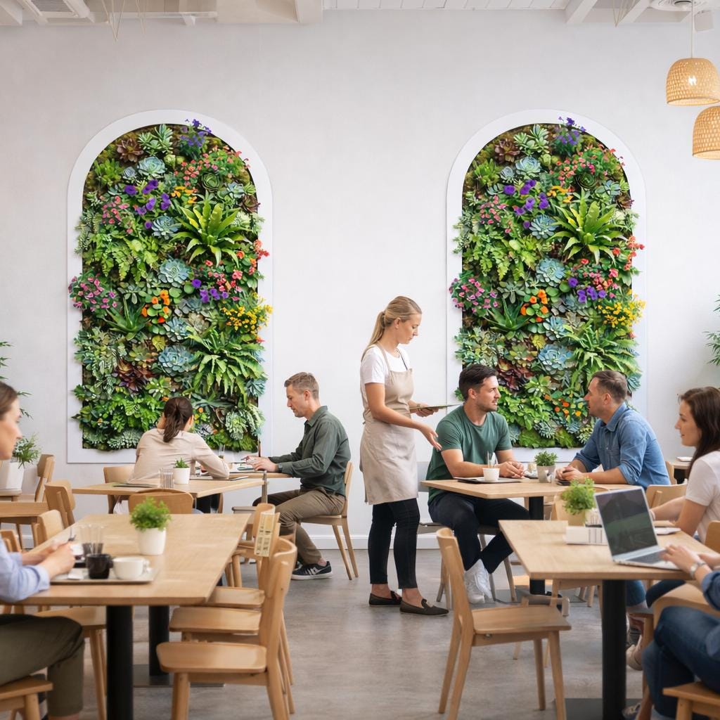 Succulent Wall Decal | Arched Vertical Garden Mural | Realistic Faux Plant Sticker | 3D Greenery Wall Art | Botanical Greenery Wall Art