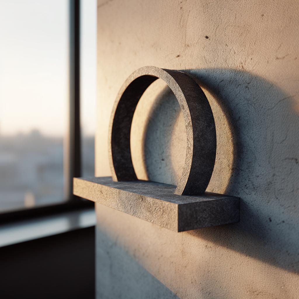 Modern Arch Ring Wall Shelf | 3D Printed Minimal Floating Display Ledge | Sculptural Geometric Wall Decor for Entryway, Plants, Art, Keys