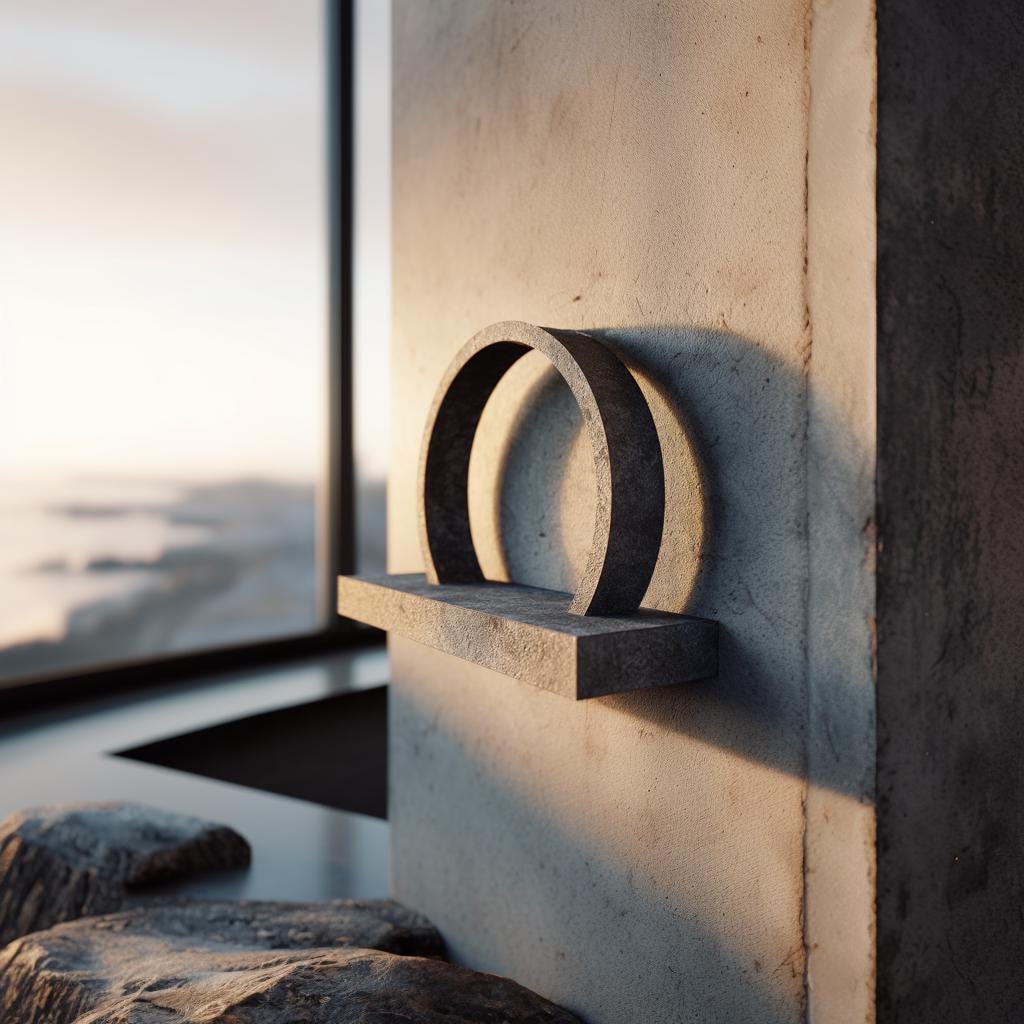 Modern Arch Ring Wall Shelf | 3D Printed Minimal Floating Display Ledge | Sculptural Geometric Wall Decor for Entryway, Plants, Art, Keys