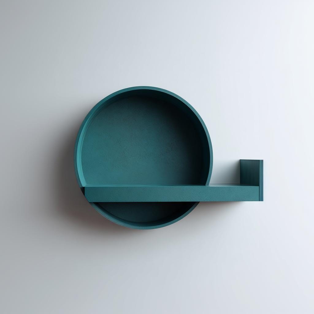 Round Wall Shelf with Stopper | 3D Printed Minimal Floating Display Ledge with Circular Backplate | Modern Geometric Entryway Wall Decor