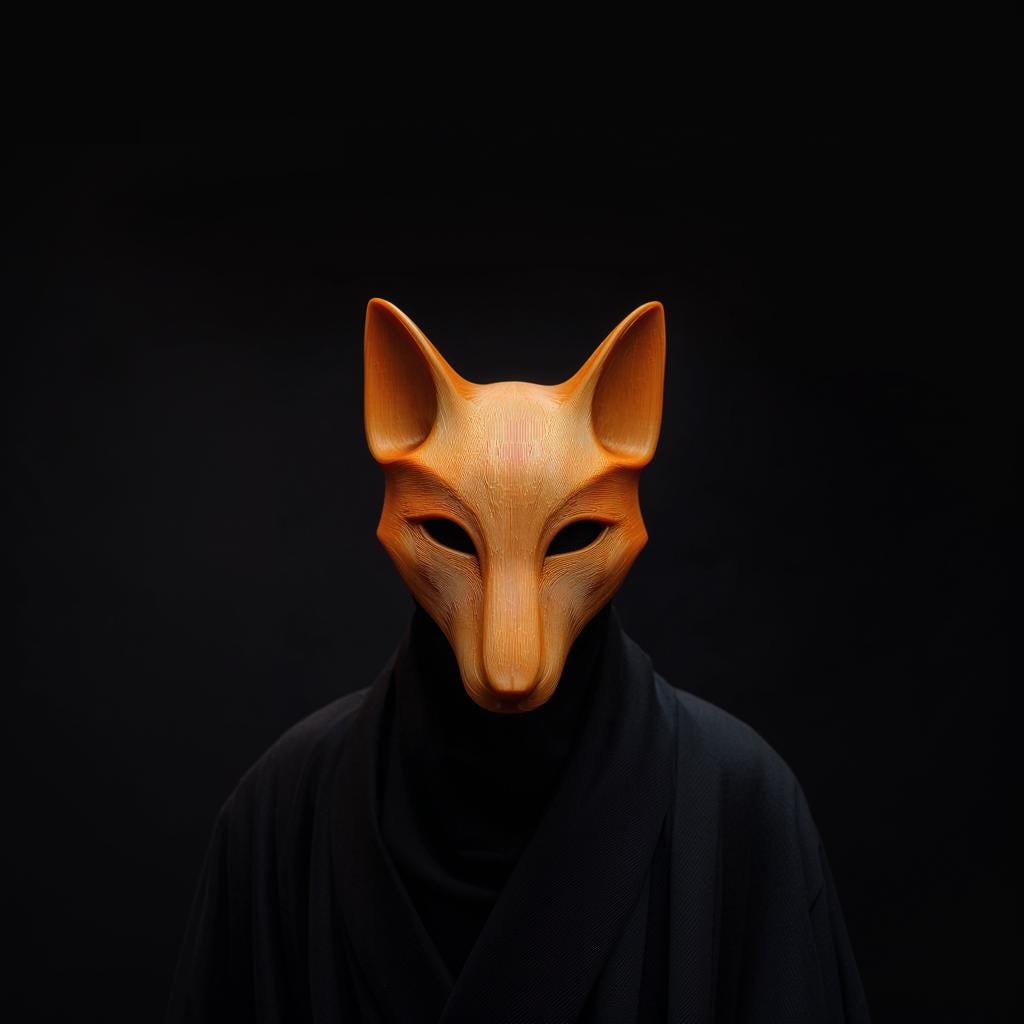 3D Printed Fox Mask | Modern Animal Face Sculpture | Unique Cosplay Prop for Adults