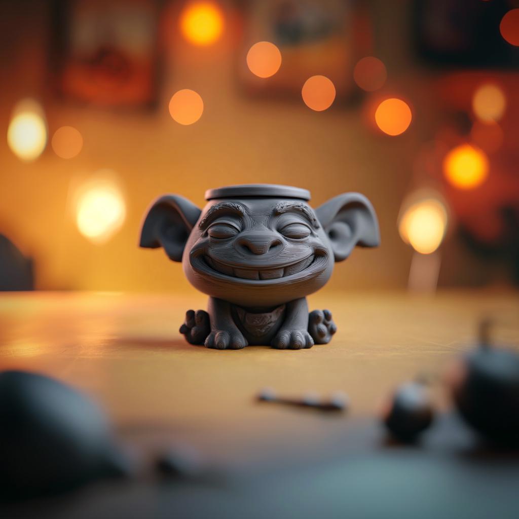 Goblincore Creature Memorial Urn with Lid | 3D Printed Pet Ashes Keepsake Container for Fantasy Shelf Decor and Tribute Display