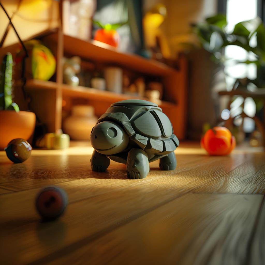 Turtle Memorial Urn with Lid | 3D Printed Pet Ashes Keepsake Container for Tortoise Remembrance Shelf Decor Tribute Gift and Display Accent