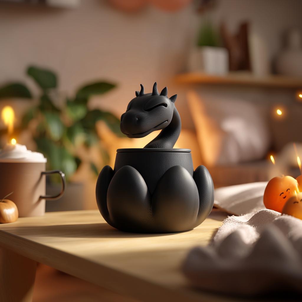 Fantasy Dragon Memorial Urn with Lid | 3D Printed Pet Ashes Keepsake Container for Mythical Shelf Decor Tribute Gift and Display