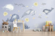 Undersea themed wall decals featuring playful whales and ocean creatures, perfect for a child's room decor.
