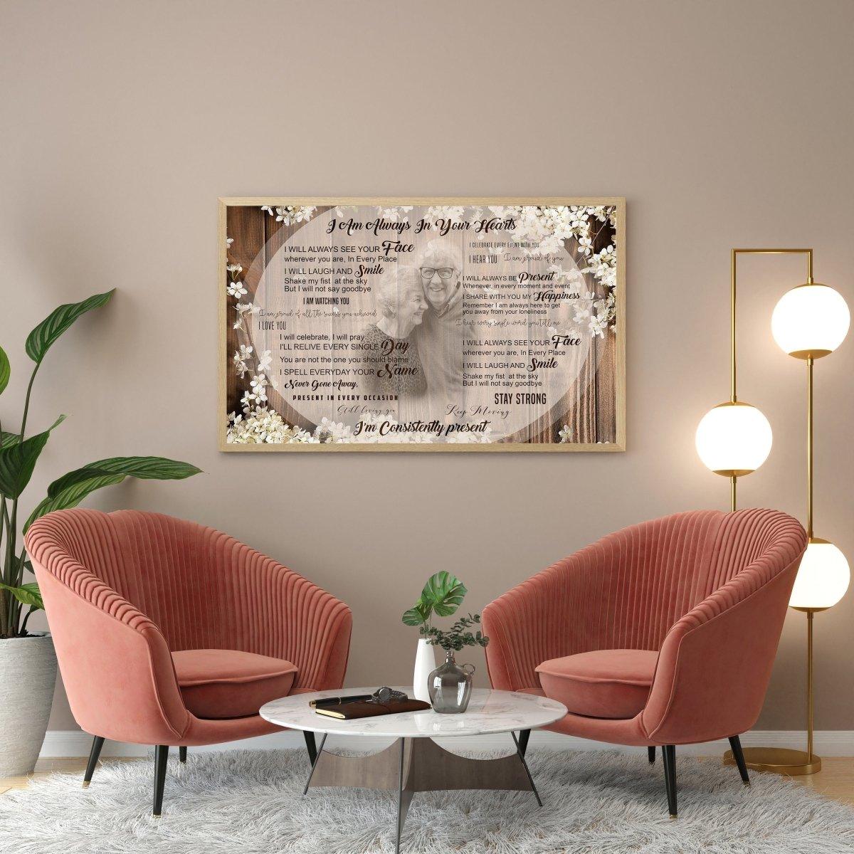 Personalized memorial canvas artwork featuring heartfelt tribute and customizable elements for honoring loved ones.