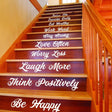 Stylish staircase decal quotes for motivation and home decor enhancement.
