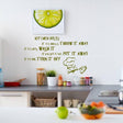 Family rules wall decal with kitchen humor, vinyl sticker decor for a charming home.