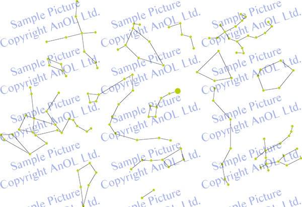 Colorful vinyl star map decal featuring glowing constellations and vibrant lines for a celestial decor look.