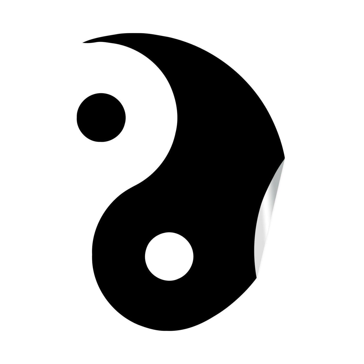 Yang Yin wall sticker vinyl decal featuring a classic yin yang symbol, perfect for yoga and spiritual decor.