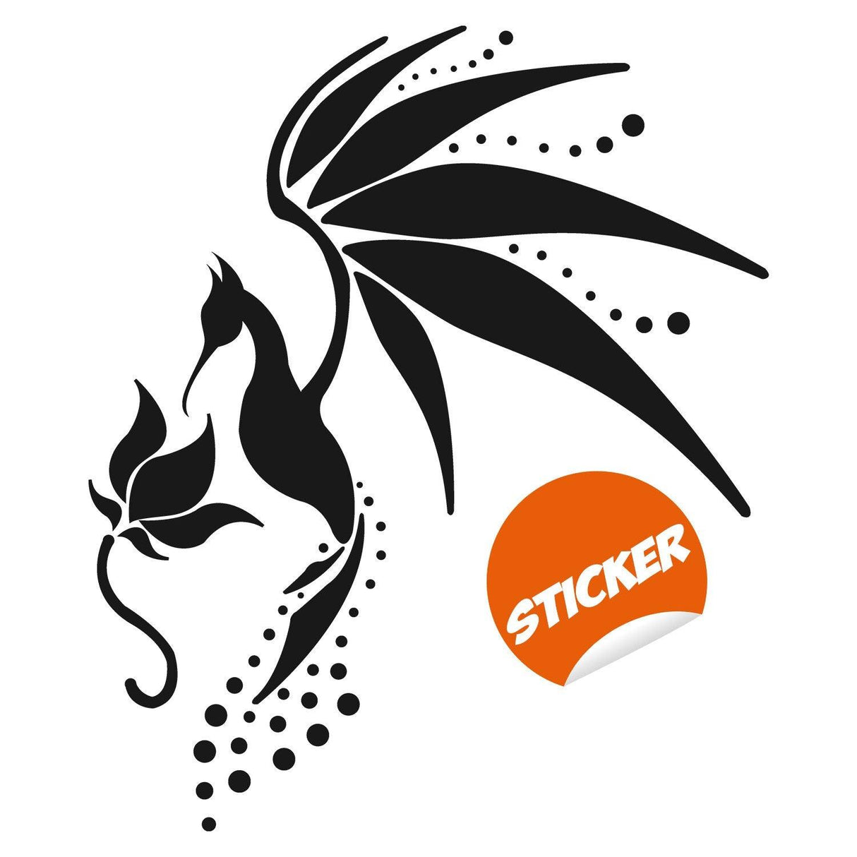 Colorful hummingbird vinyl sticker design featuring nature-inspired elements, perfect for home decor.