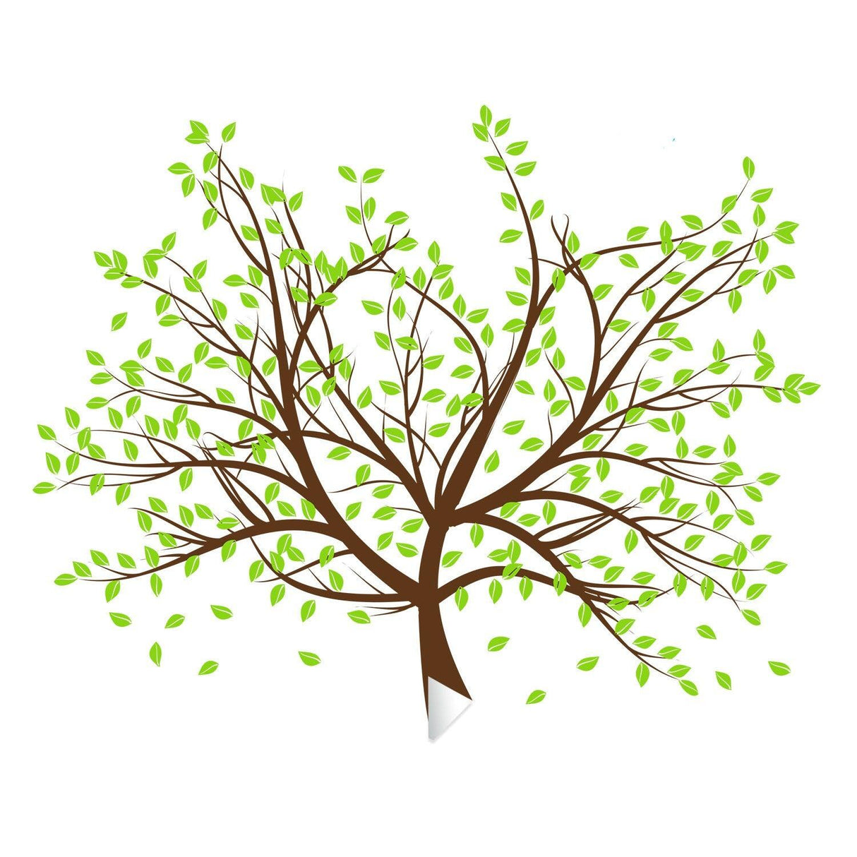 Tree sticker decal with green leaves and brown branches, perfect for nursery wall decor.