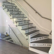 Inspirational staircase vinyl stickers with motivational quotes to uplift and encourage self-belief at home.